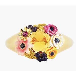 Les Nereides Little Garden Collection Cocktail Ring, EU52/US6 French Artisan